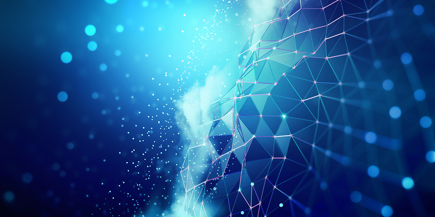 Abstract data pattern, blue, representing the future of cybersecurity, healthcare cybersecurity