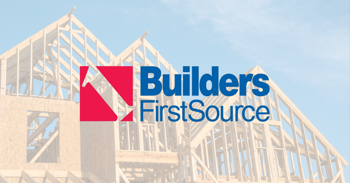 Builders FirstSource Study Feature Image - House construction with the Builders Firstsource logo overlaid