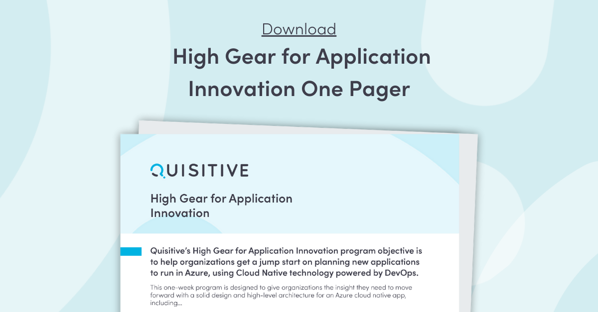 High Gear for Application Innovation One Pager Feature Image