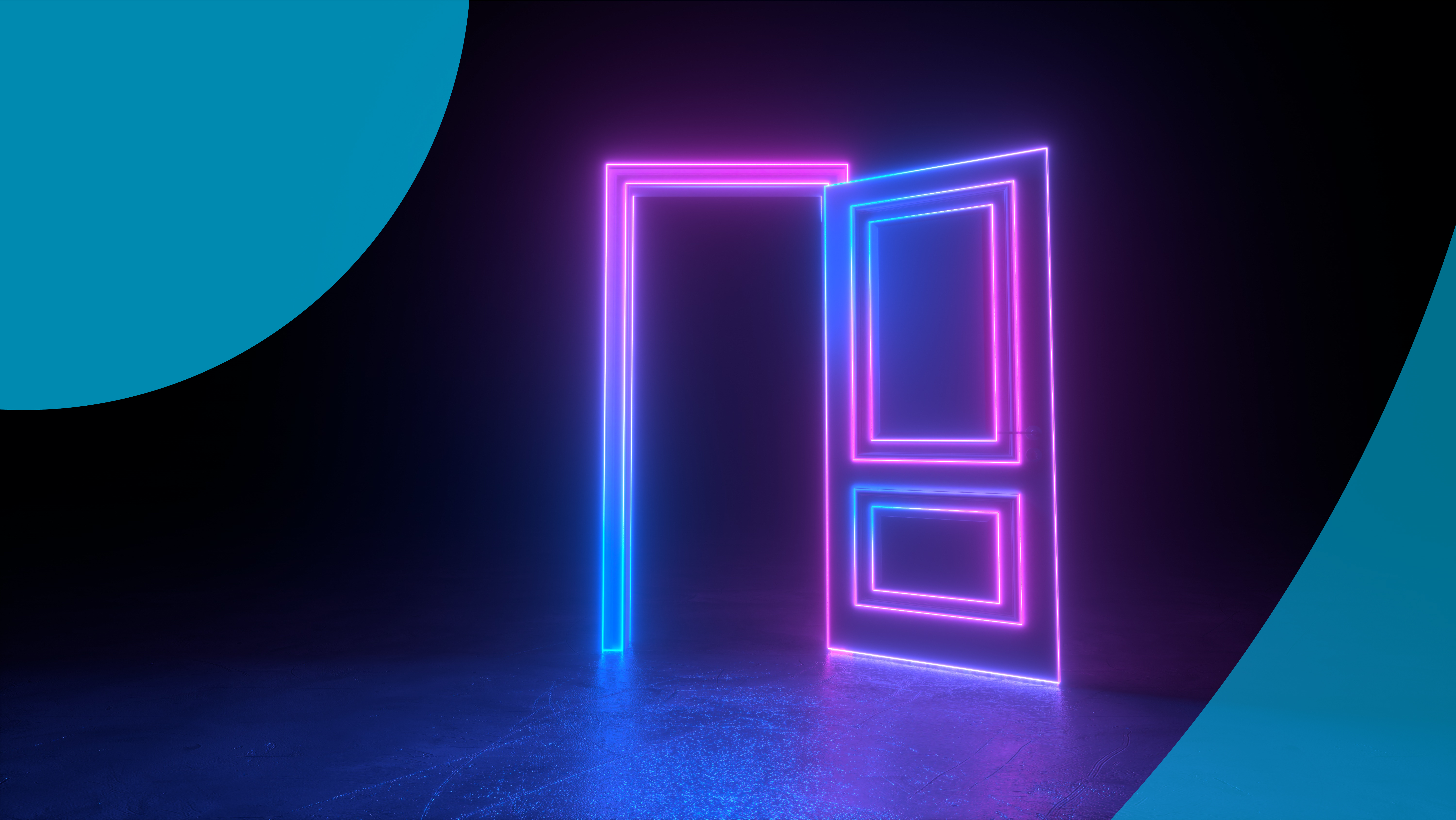 The Importance of a Digital Front Door in Healthcare feature image - a neon door outline represents the digital front door