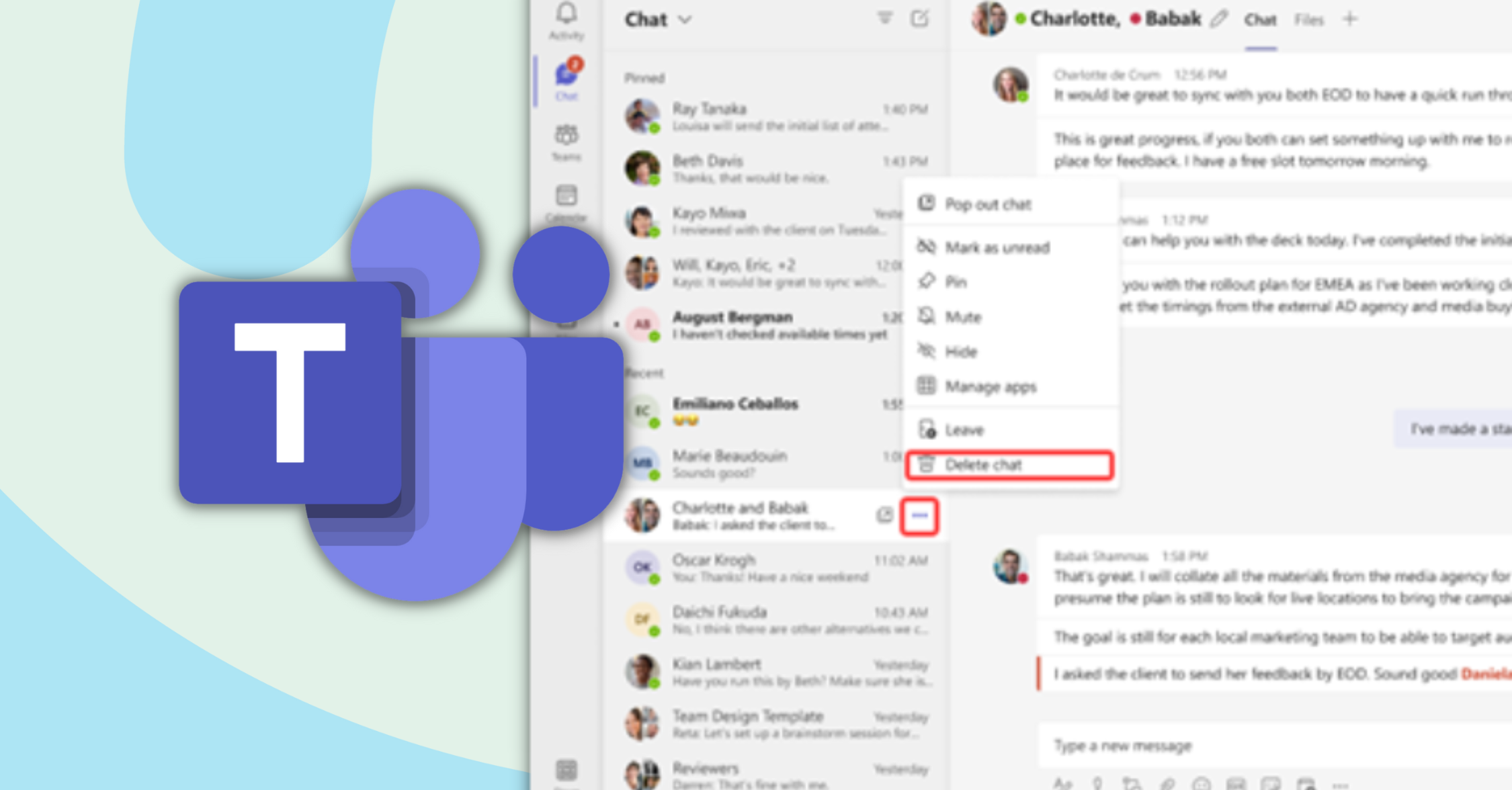 microsoft teams chat cannot be deleted