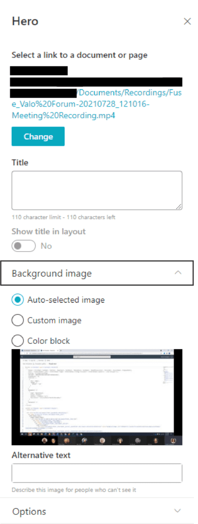 Microsoft Stream Video in Sharepoint Hero Web Part-05