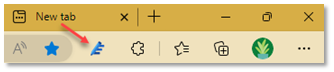 Microsoft Editor Browser Extension in Edge Screenshot of icon in browser tool bar
