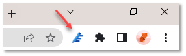 Microsoft Editor Browser Extension in Chrome. Screenshot of icon in browser tool bar