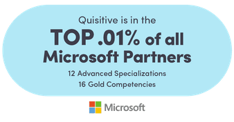  Azure Migration Services - Quisitive is in the Top .01% of all Microsoft partners! With 13 Advanced Specializations and All 6 Microsoft Solution Designations.