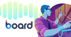 Board Event Feature Image, Financial Planning for H2 - Graphic of a man standing at a white board and connecting the "dots" of financial data points.