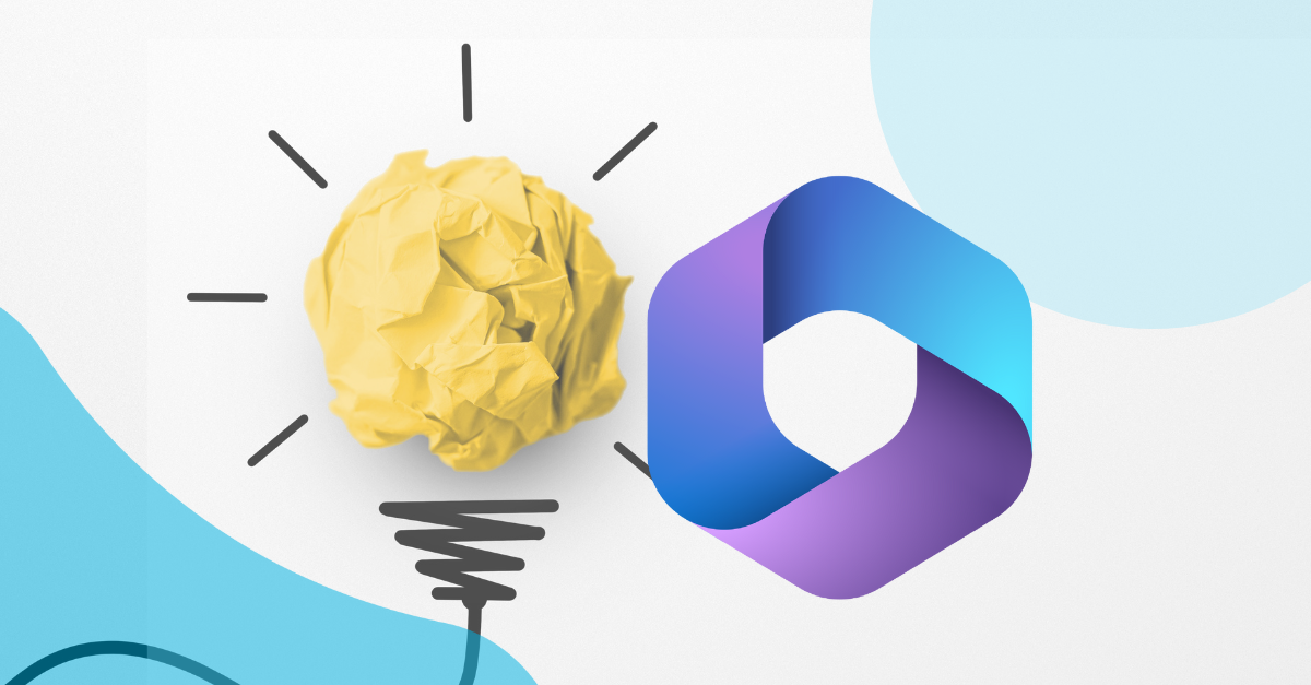 M365 group lifecycle ideation Feature Image - a lightbulb made of paper with the m365 logo overlaid