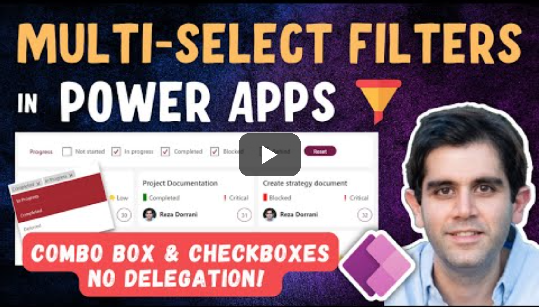 Multi-Select Filters in Power Apps Feature Image - Video Preview