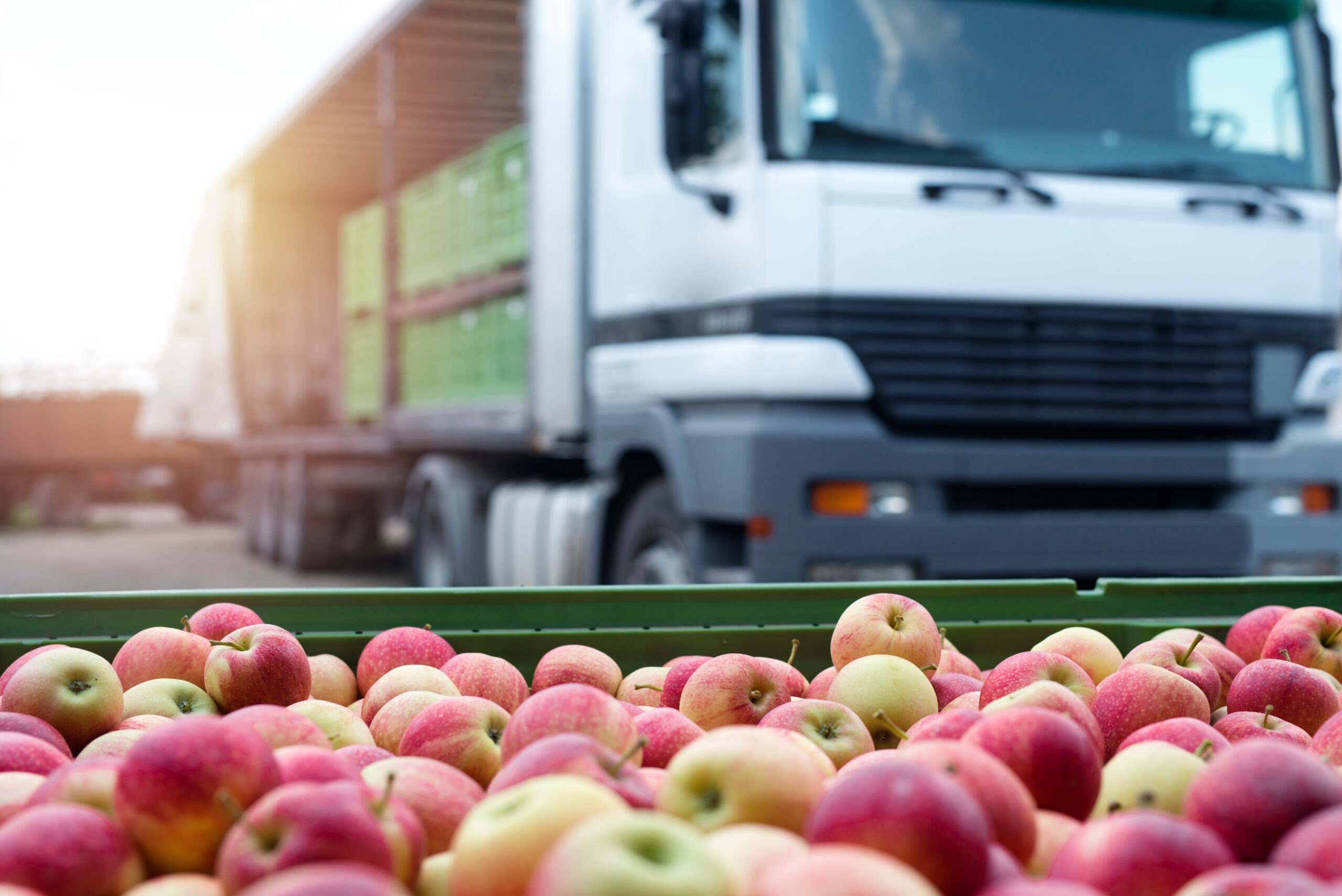 City Harvest Feature Image: a food delivery truck delivers apples