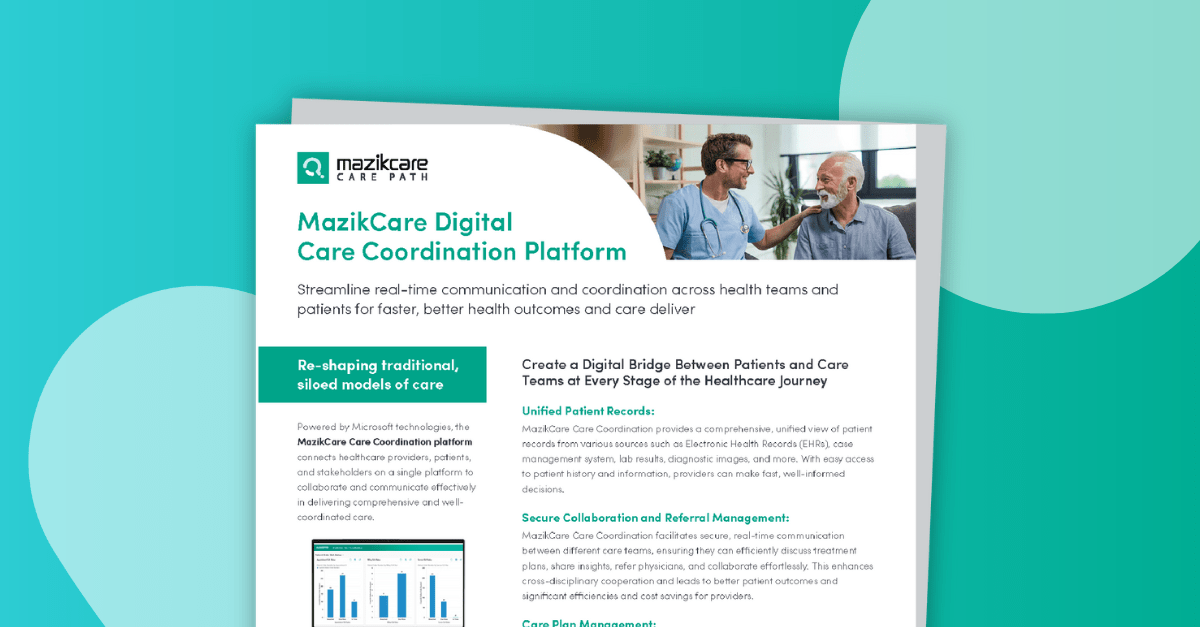 MazikCare Care Coordination Platform Solution Sheet Preview Image