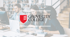 Grove City College - Donor Letter Management Case Study Feature Image - students sit in a university classroom