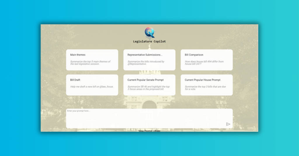 Legislative Research Management Tool Demo Image - Legislature Copilot