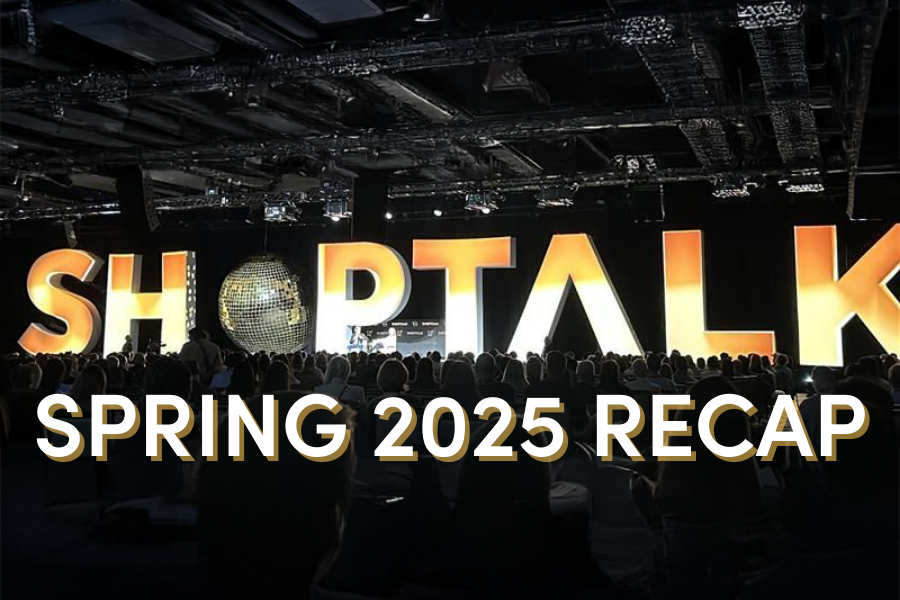 ShopTalk 2025 Spring Recap - The main stage at the event with a large ShopTalk sign on stage and a crowd in the foreground