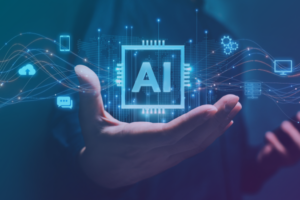Blog Feature Image - 5 Reasons Managed AI Services Are on the Rise - Holding AI in the palm of a human hand, showing care and attention to AI workloads