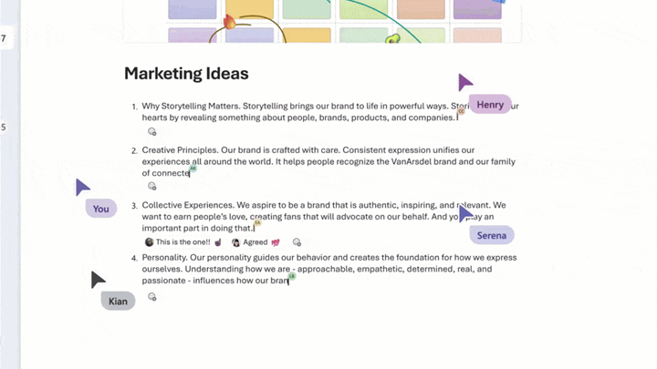 Loop page including multiple users interacting with the page