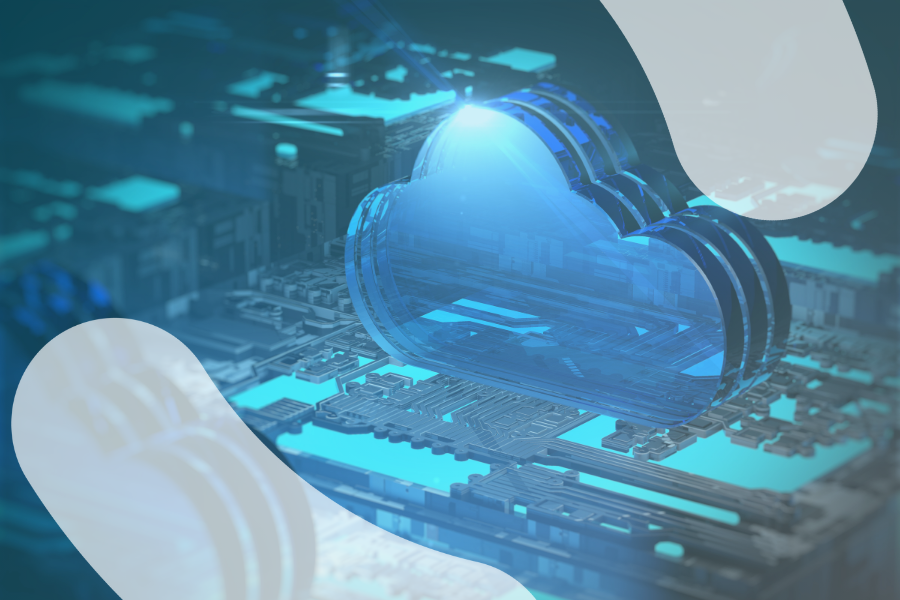 Blog Feature Image - 10 Cloud Network Security Best Practices, Image of a cloud on top of a circuit board