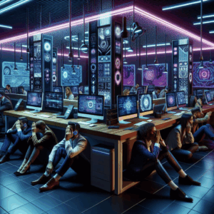 Employees sat beneath desks, hiding from cyber attackers.