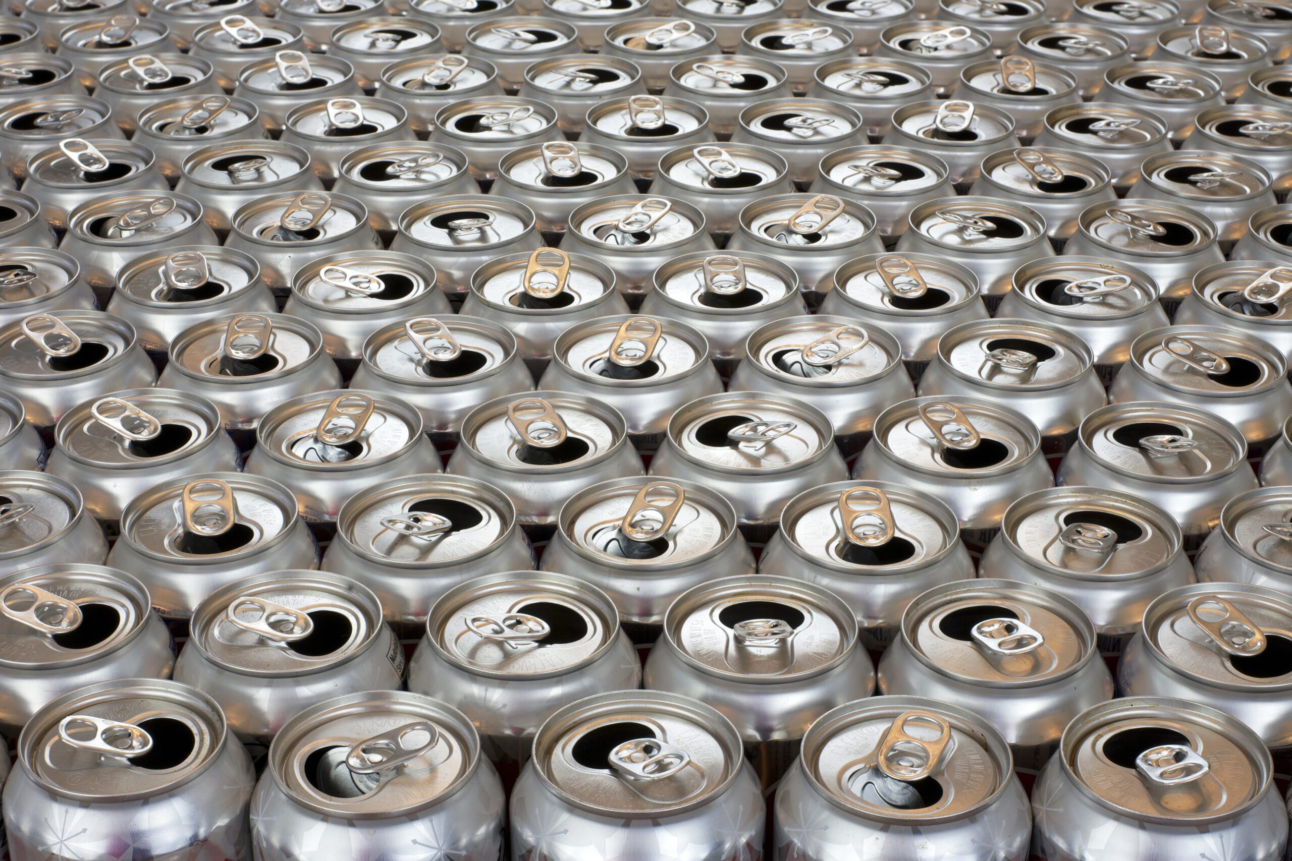 Aluminum Cans - close up view of rows of cans to represent the Aluminum Association