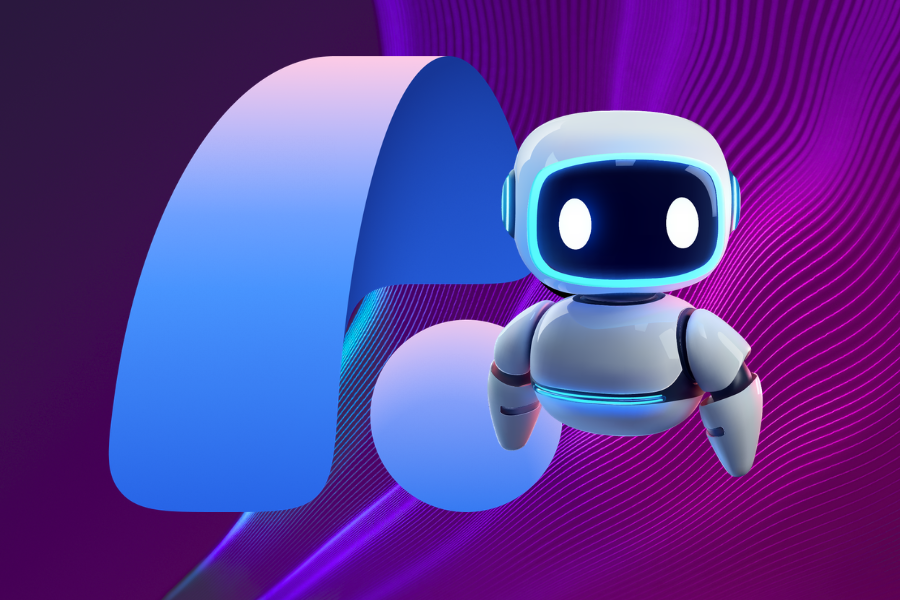 Blog feature image How Agent 365 Governs and Manages Microsoft AI Agents - A365 Logo paired with a graphic of a small robot to symbolize AI agents