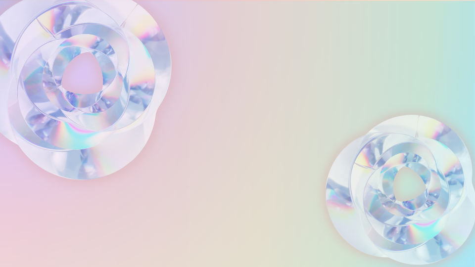 holographic designs on a pastel rainbow background - copilot adoption infographic hero image