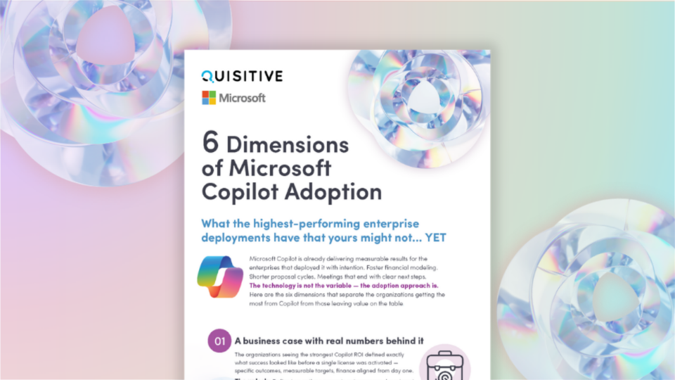 Infographic: 6 Dimensions of Microsoft Copilot Adoption | Quisitive