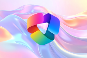 Blog feature image what is Copilot Cowork - Cowork logo on an abstract, colorful pastel background